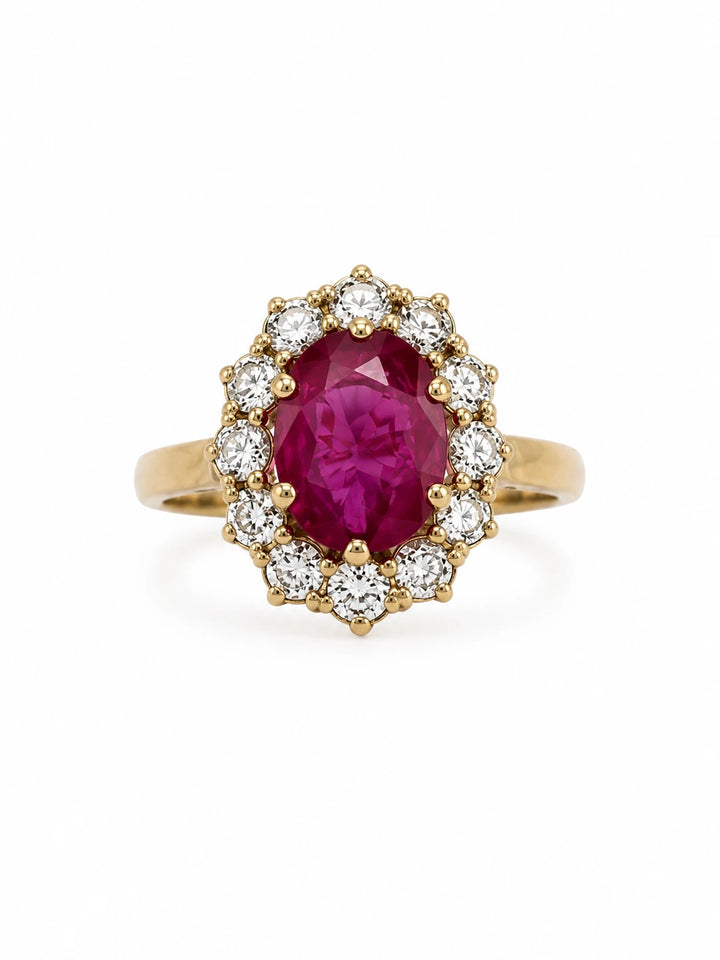 Bague Or jaune et Rubis