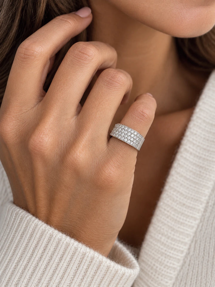 Bague or et Diamant pavage