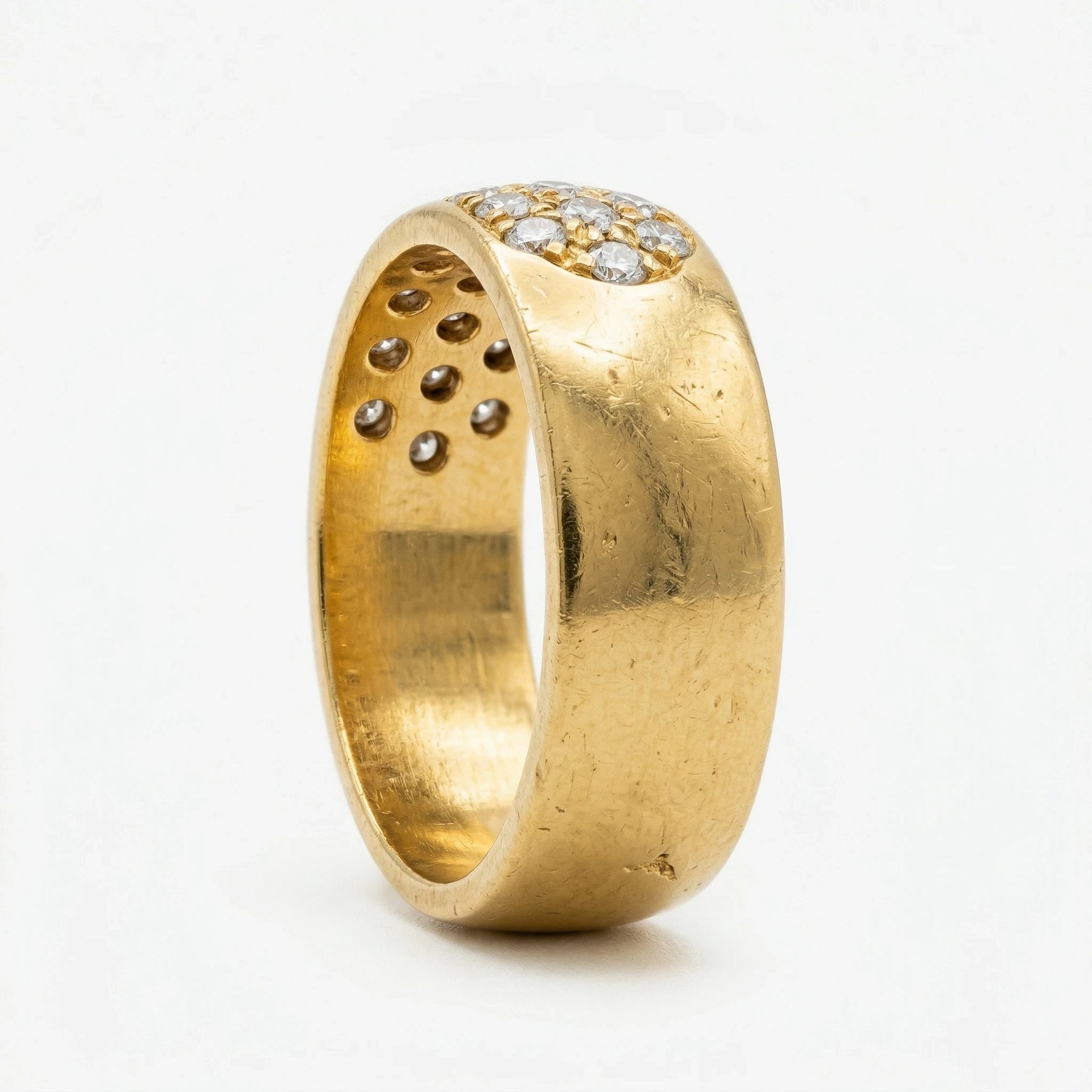 Bague or et Diamant pavage