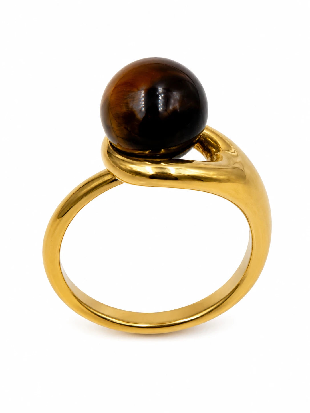 Boucheron Bague Or jaune et Oeil de tigre