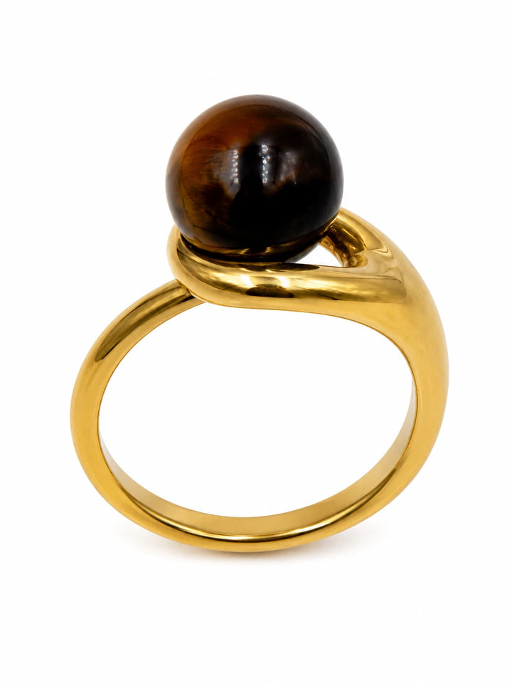 Boucheron Bague Or jaune et Oeil de tigre