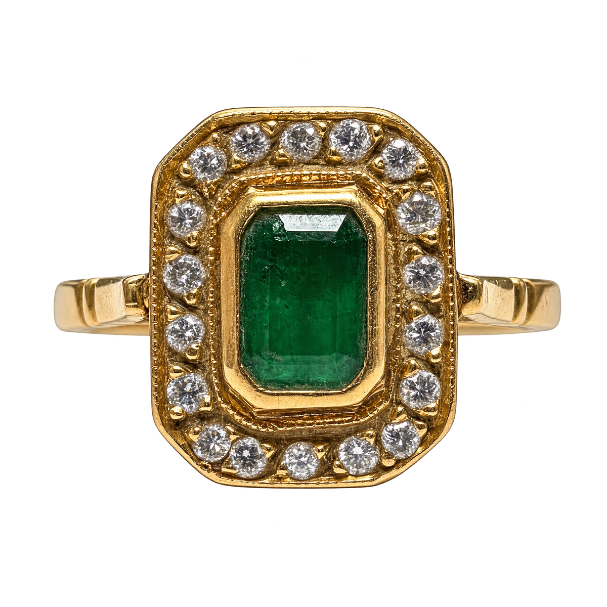Bague or et Émeraude