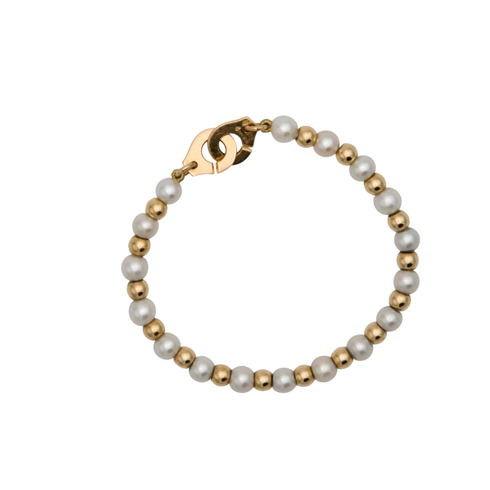 Bracelet Menottes R10 Or jaune et Perle
