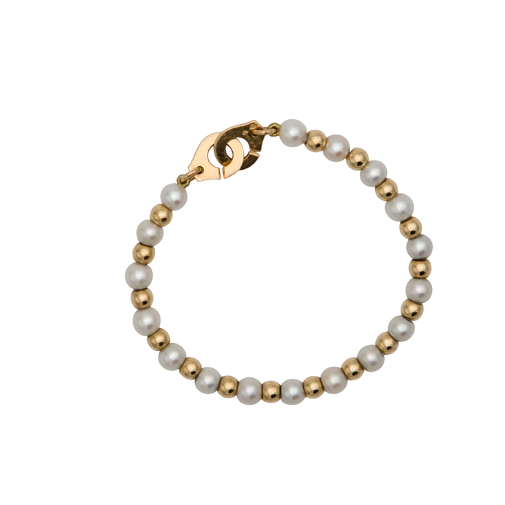 Bracelet Menottes R10 Or jaune et Perle