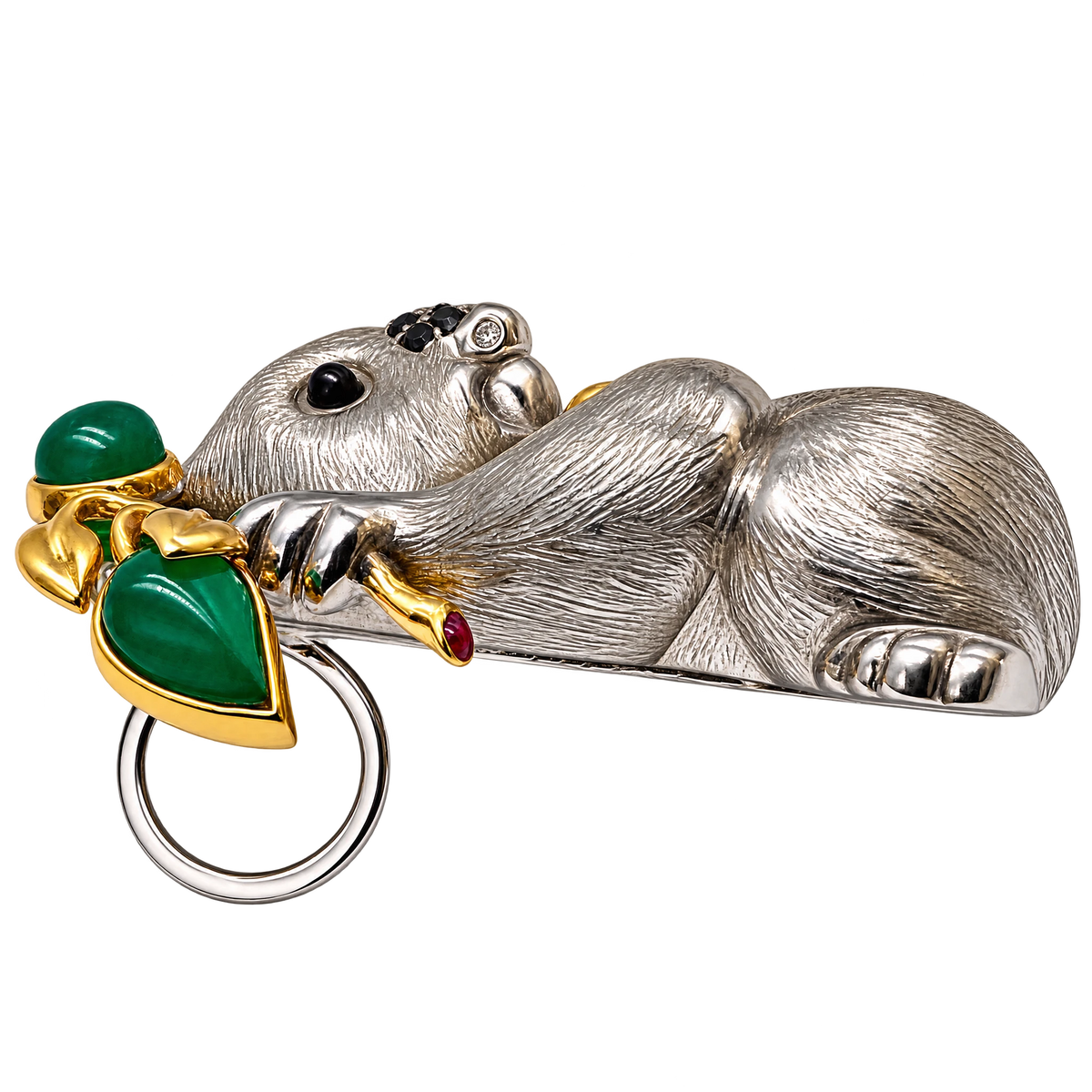 Eva Segoura Pendentif Koala or et Émeraude