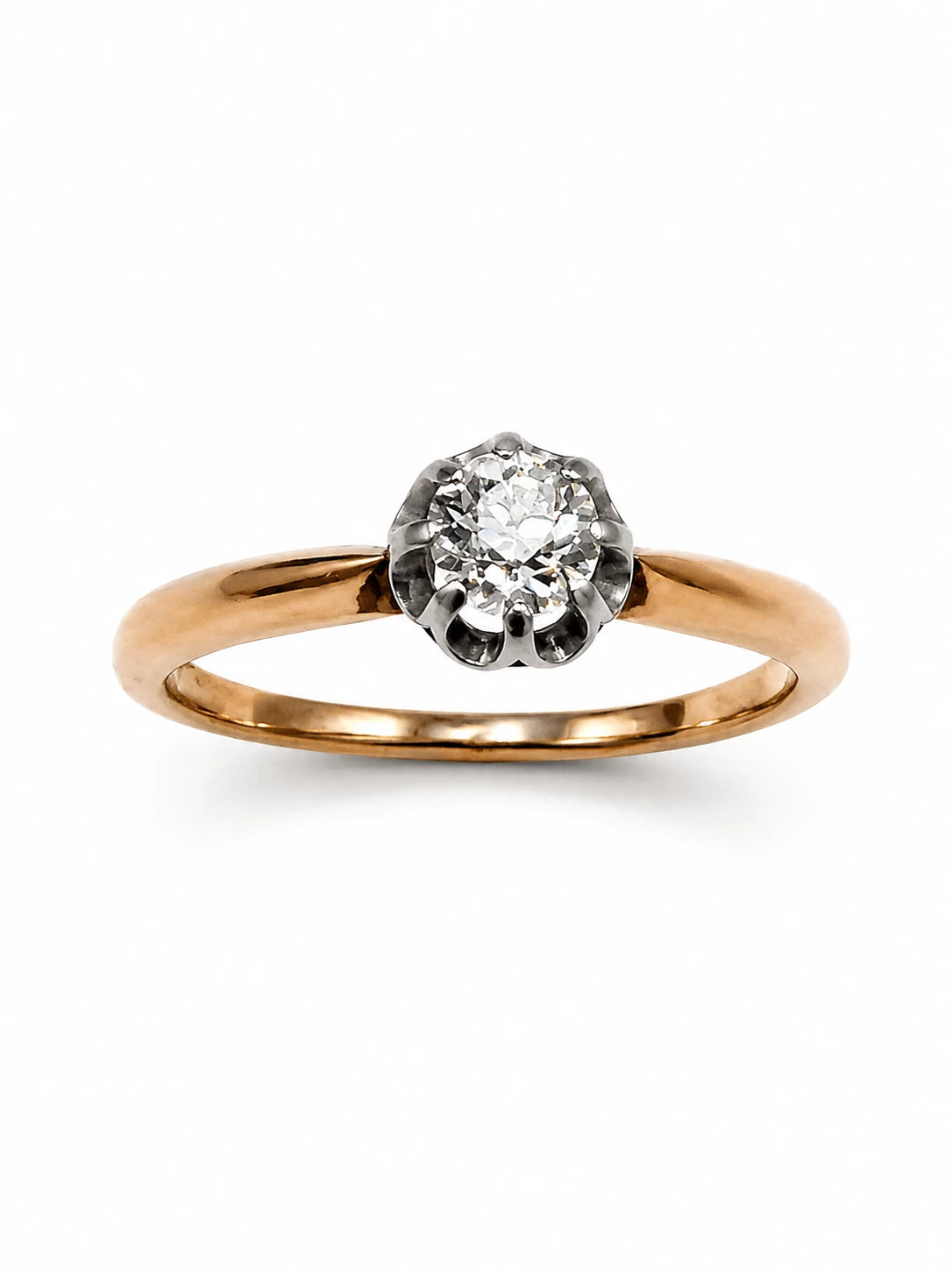 Bague solitaire Or jaune et Diamant
