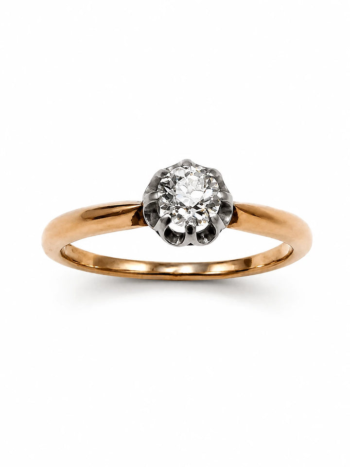 Bague solitaire Or jaune et Diamant