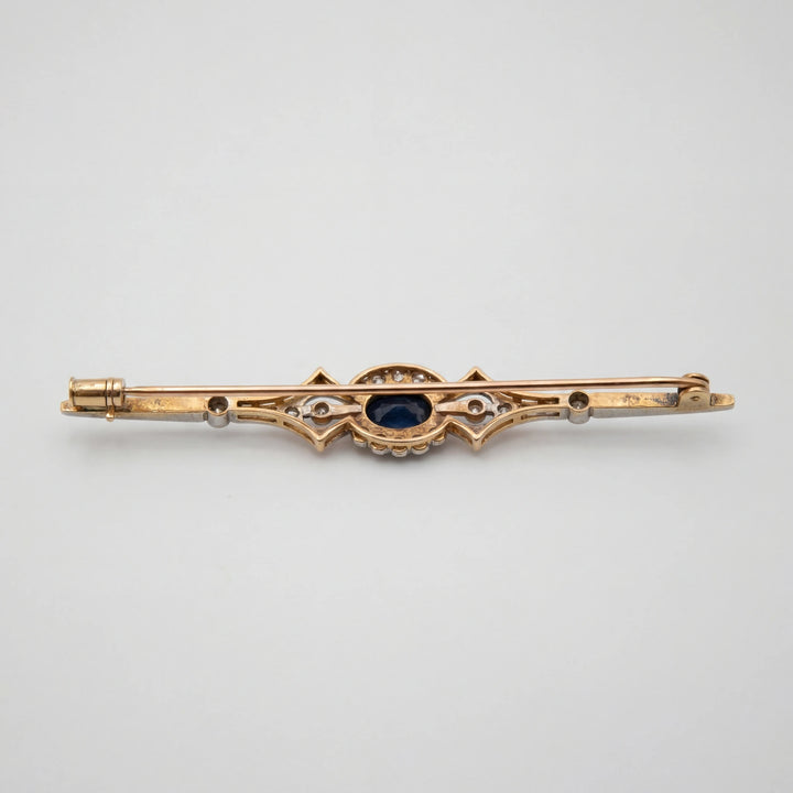 Broche Platine et Pierre