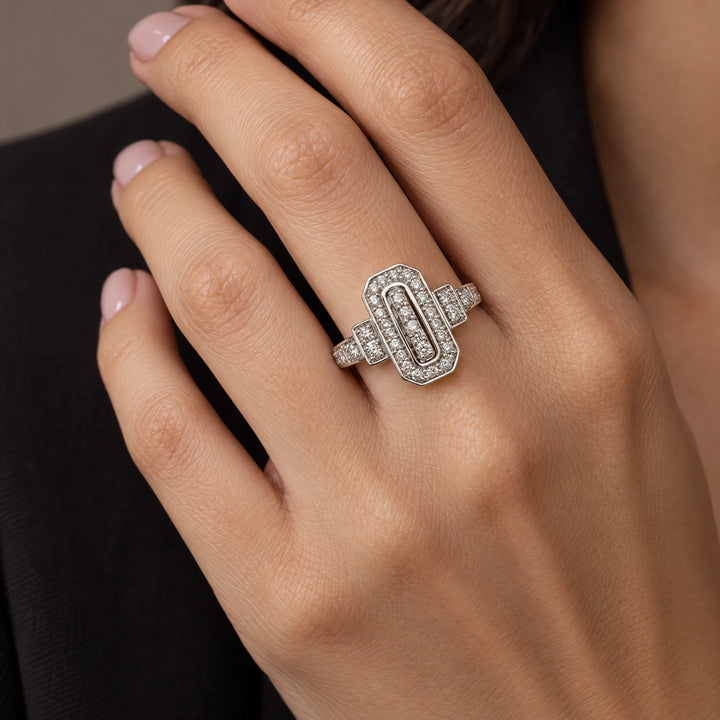Bague or et Diamant pavage