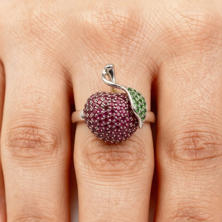 Bague Or blanc et Rubis
