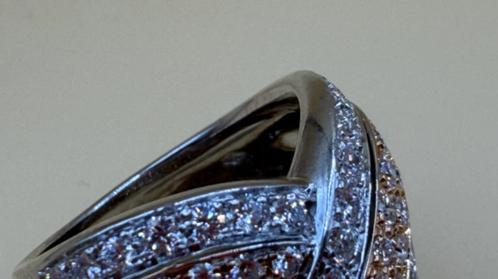 Bague Or jaune et Diamant pavage