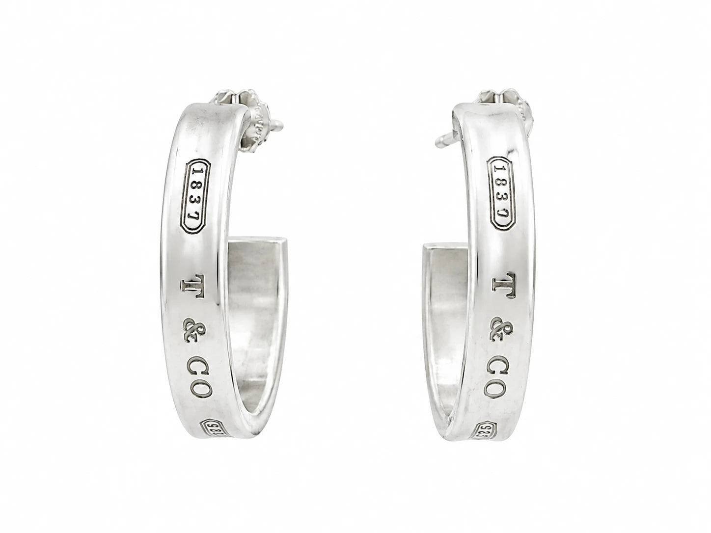 Tiffany & Co. Boucles d'oreilles 1837 argent