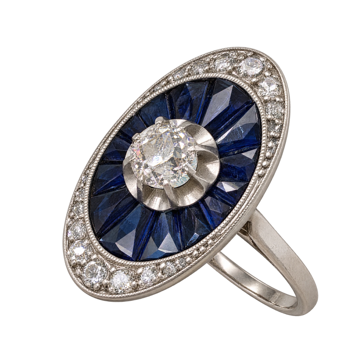 Bague or Diamant et saphir