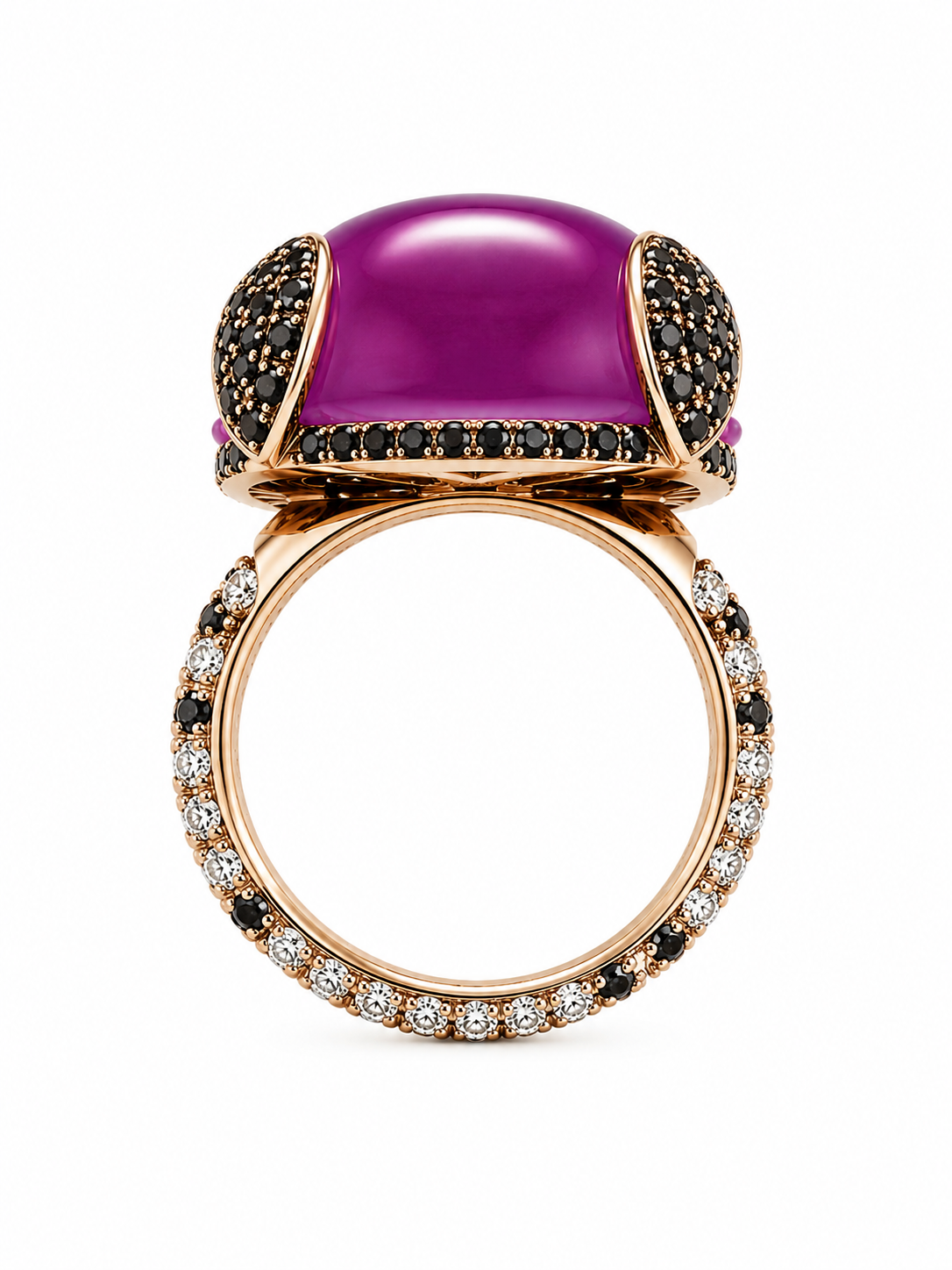 Bague or jaune améthyste