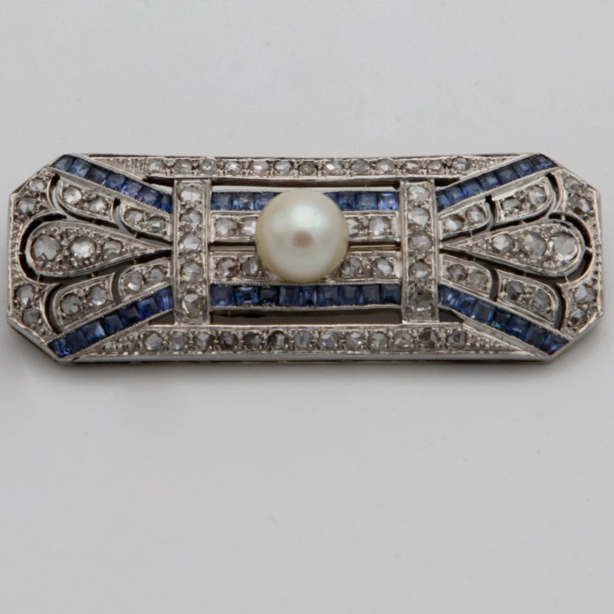 Broche platine et Perle de culture