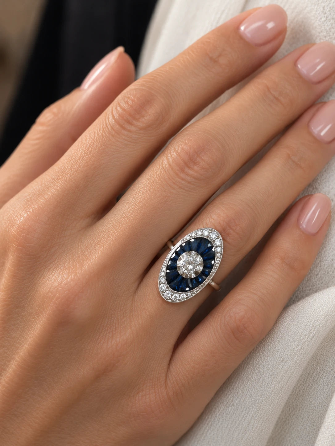 Bague or Diamant et saphir
