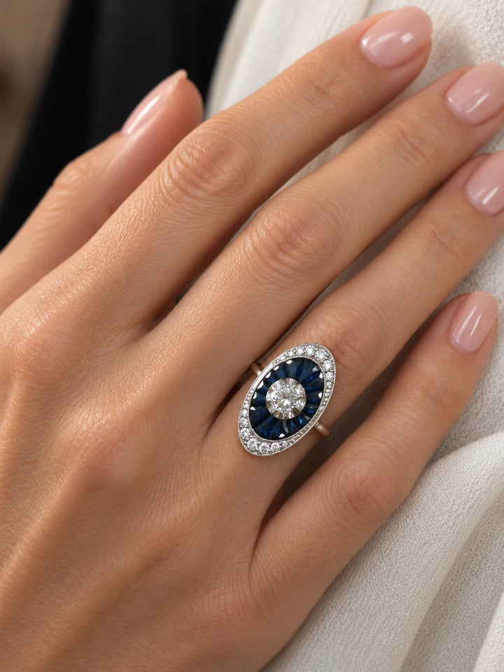 Bague or Diamant et saphir