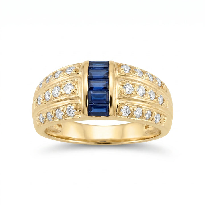 Bague or et Saphir