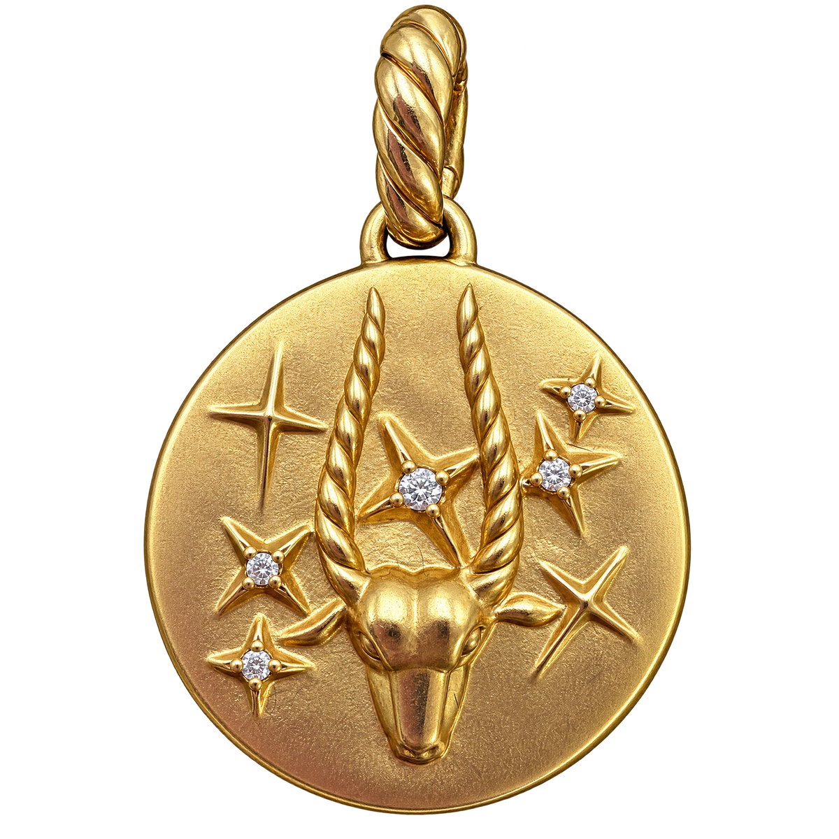 David Yurman Médaille Zodiac or et Diamant
