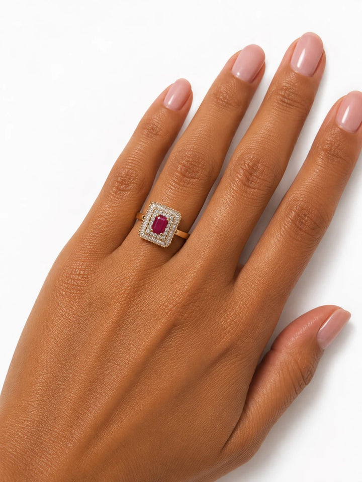 Bague or et Rubis