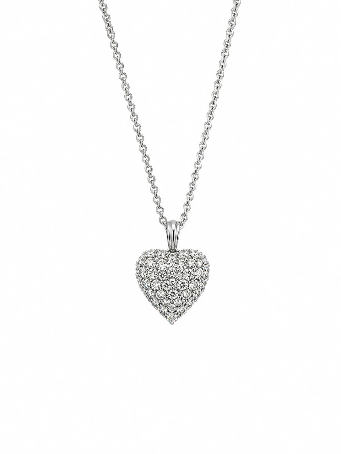 Collier Or blanc et Diamant pavage