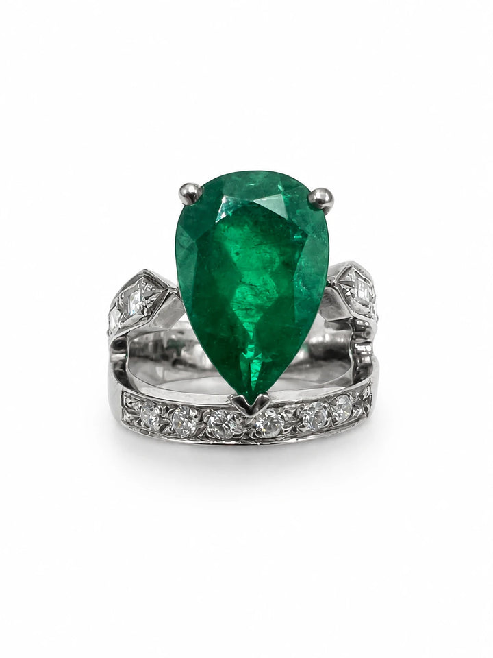 Bague Or blanc et Émeraude
