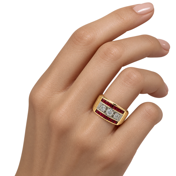 Bague or et Rubis