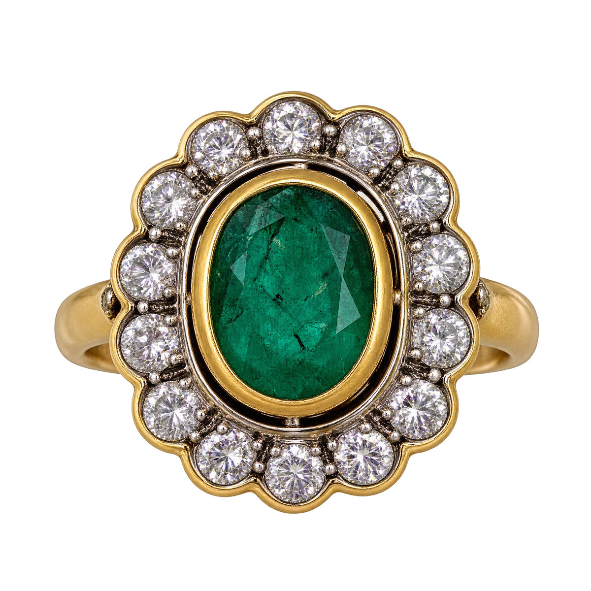 Bague or et Émeraude