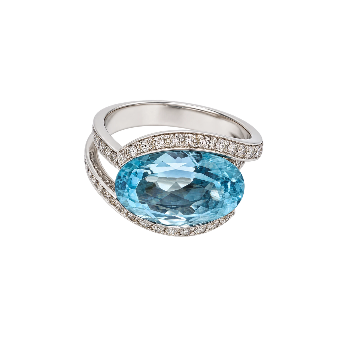 Bague or et Aigue marine