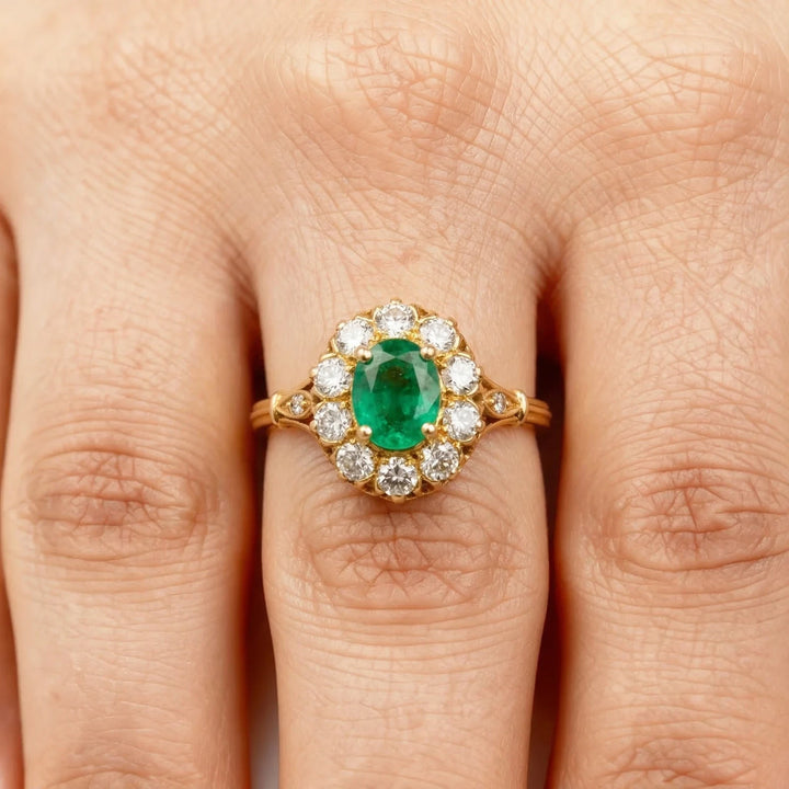 Bague Or jaune et Émeraude