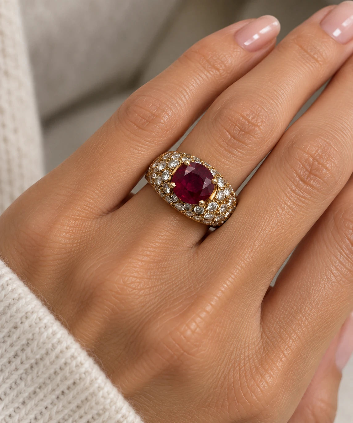 Bague or et Rubis