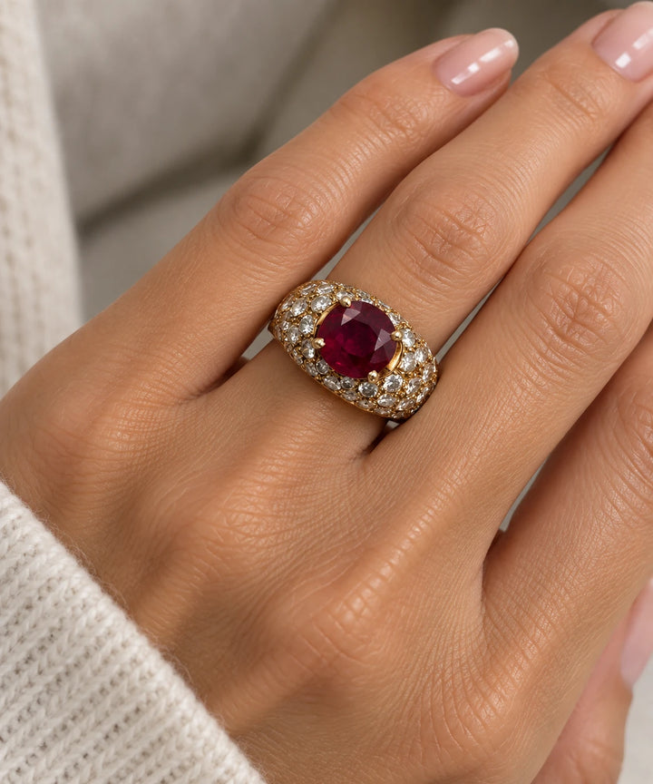 Bague or et Rubis
