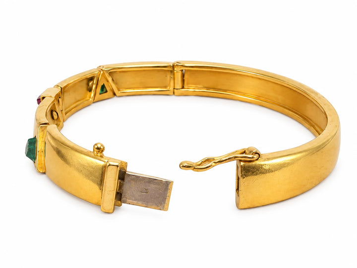 Gucci Bracelet or, Émeraude et Rubis