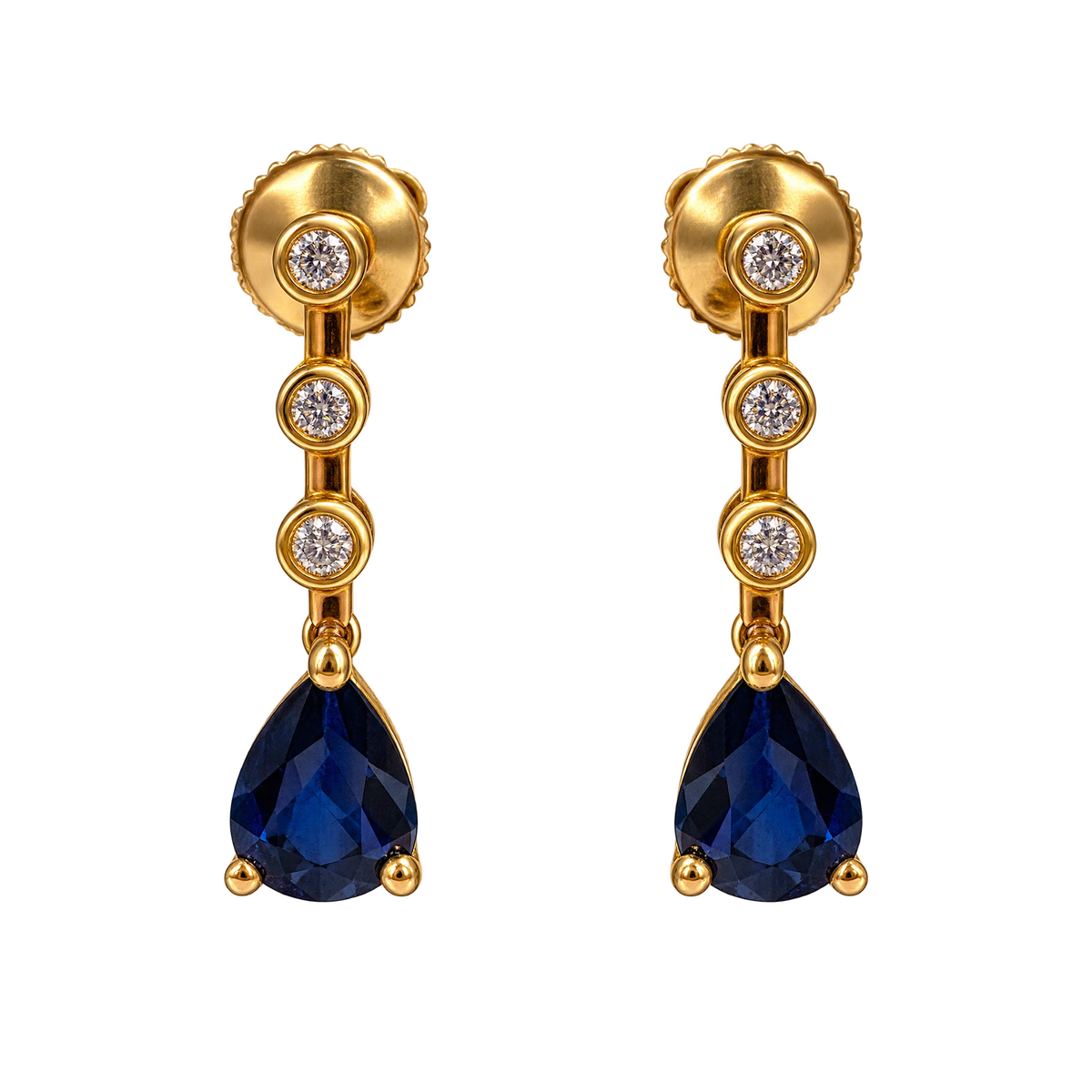Boucles d'oreilles or et Saphir