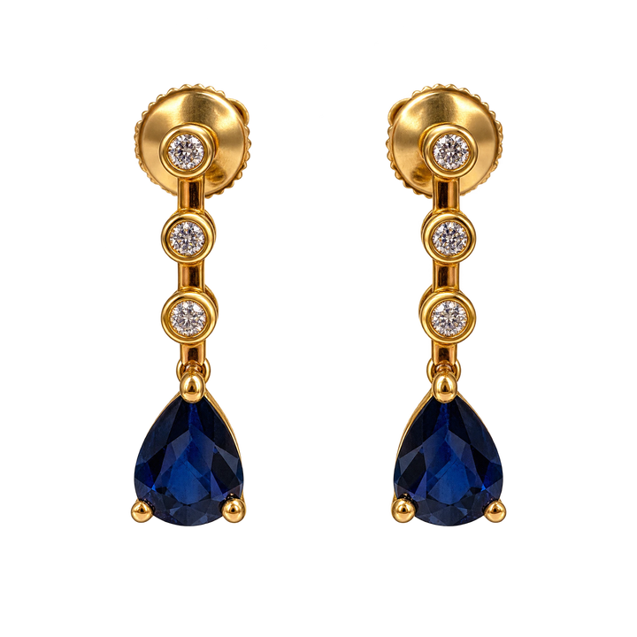 Boucles d'oreilles or et Saphir
