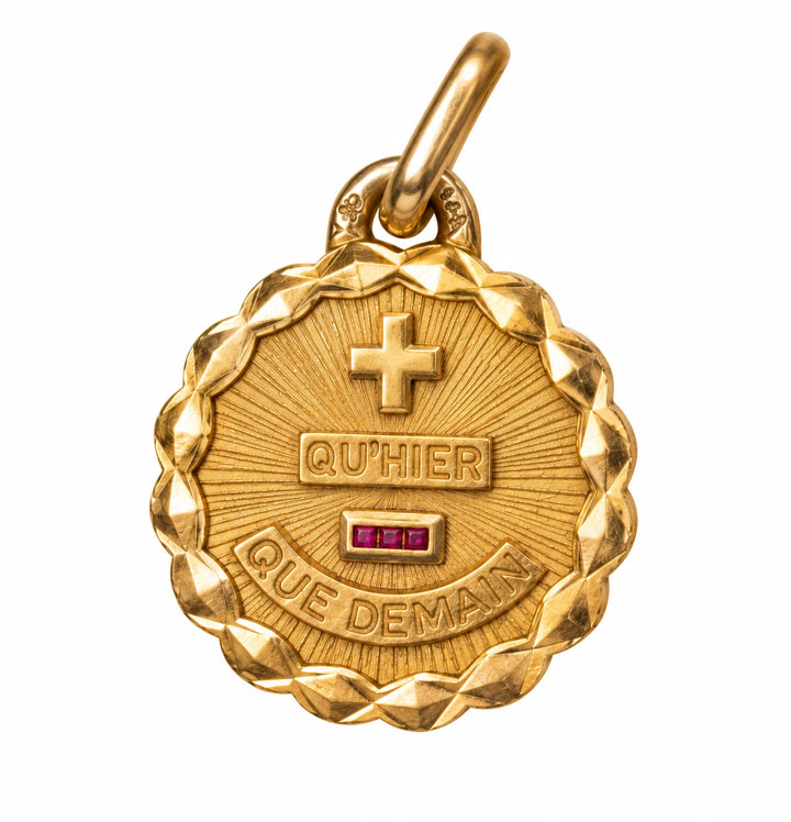 Augis Pendentif + qu'hier - que demain or et Rubis