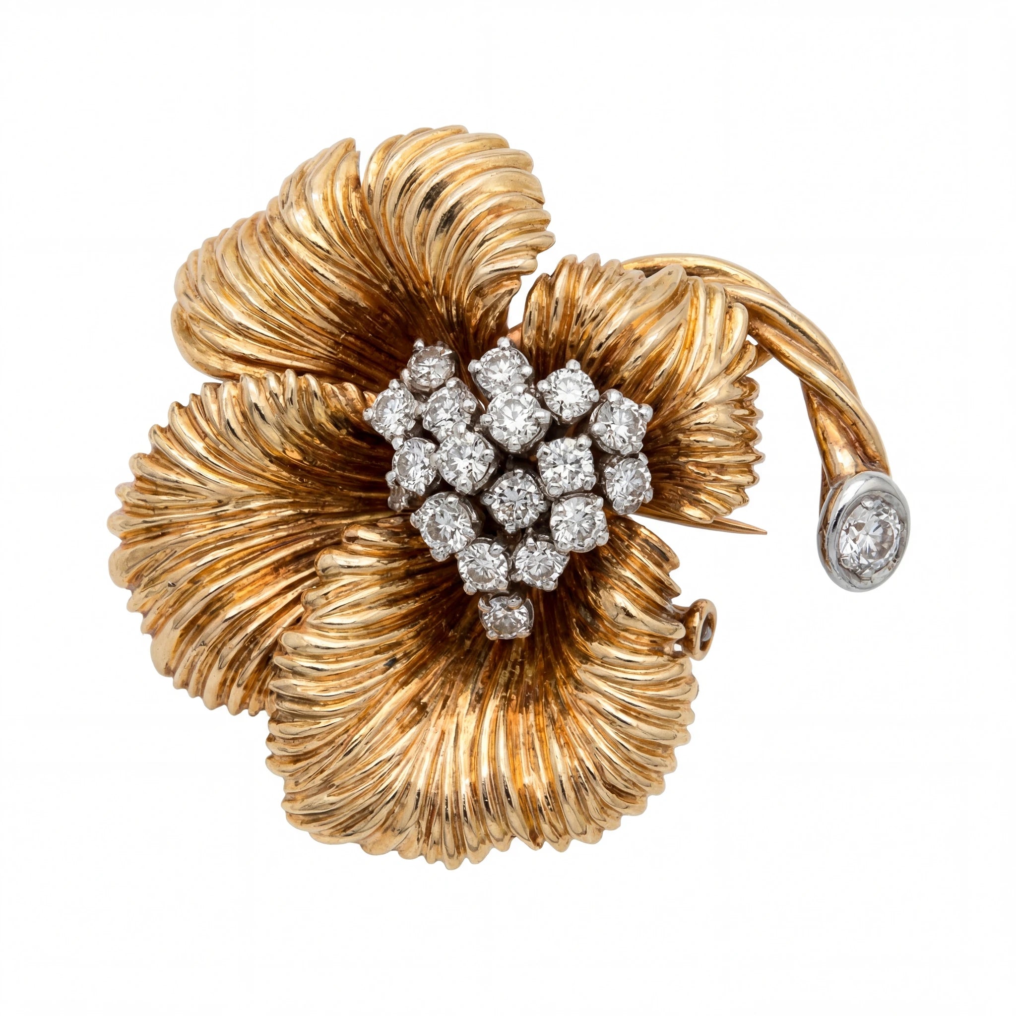 Broche Or jaune et Diamant