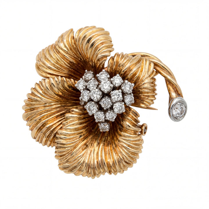 Broche Or jaune et Diamant