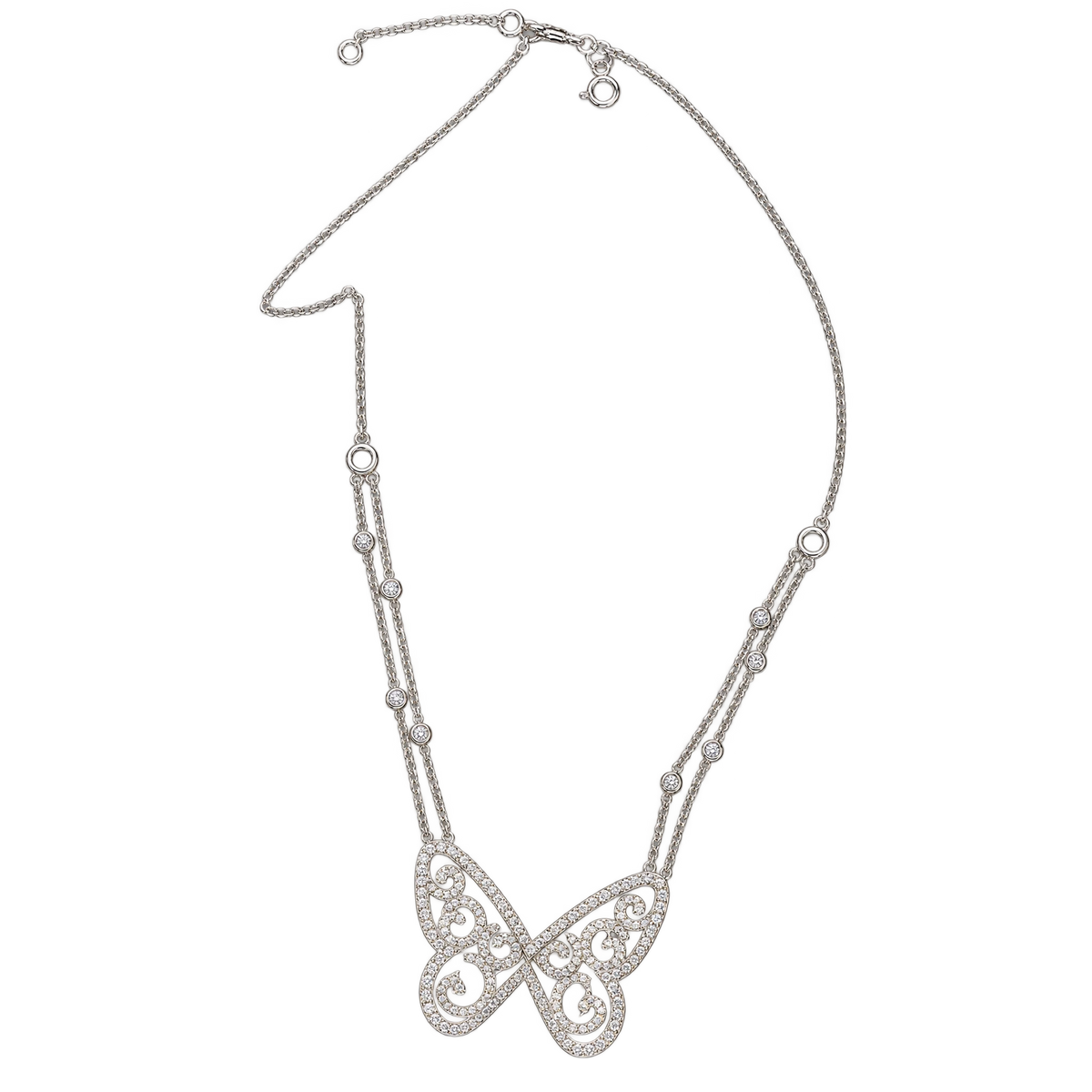 Collier Papillon or et Diamant pavage