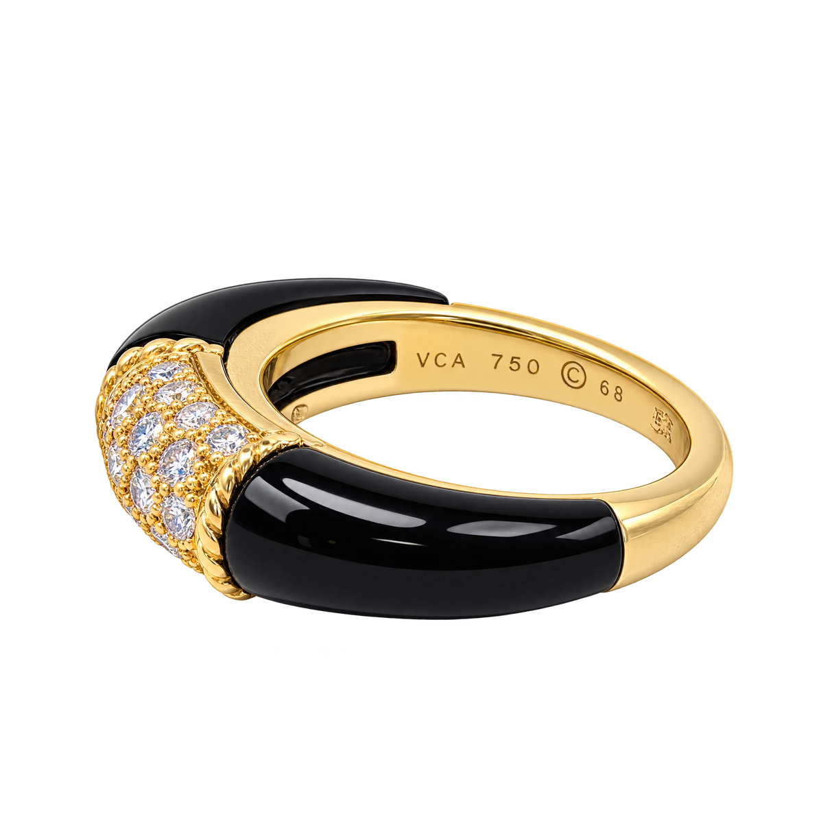 Van Cleef & Arpels Bague Philippine or et Onyx