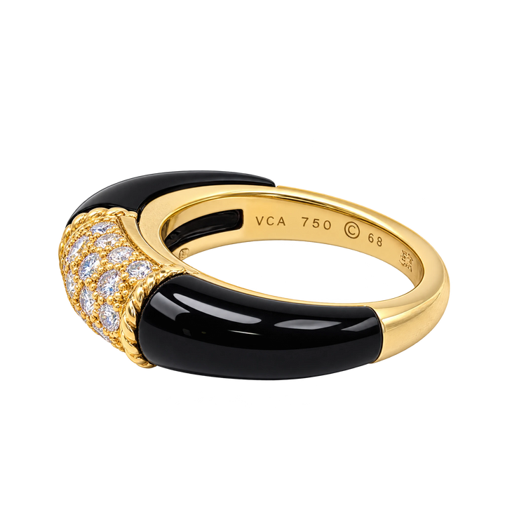 Van Cleef & Arpels Bague Philippine or et Onyx