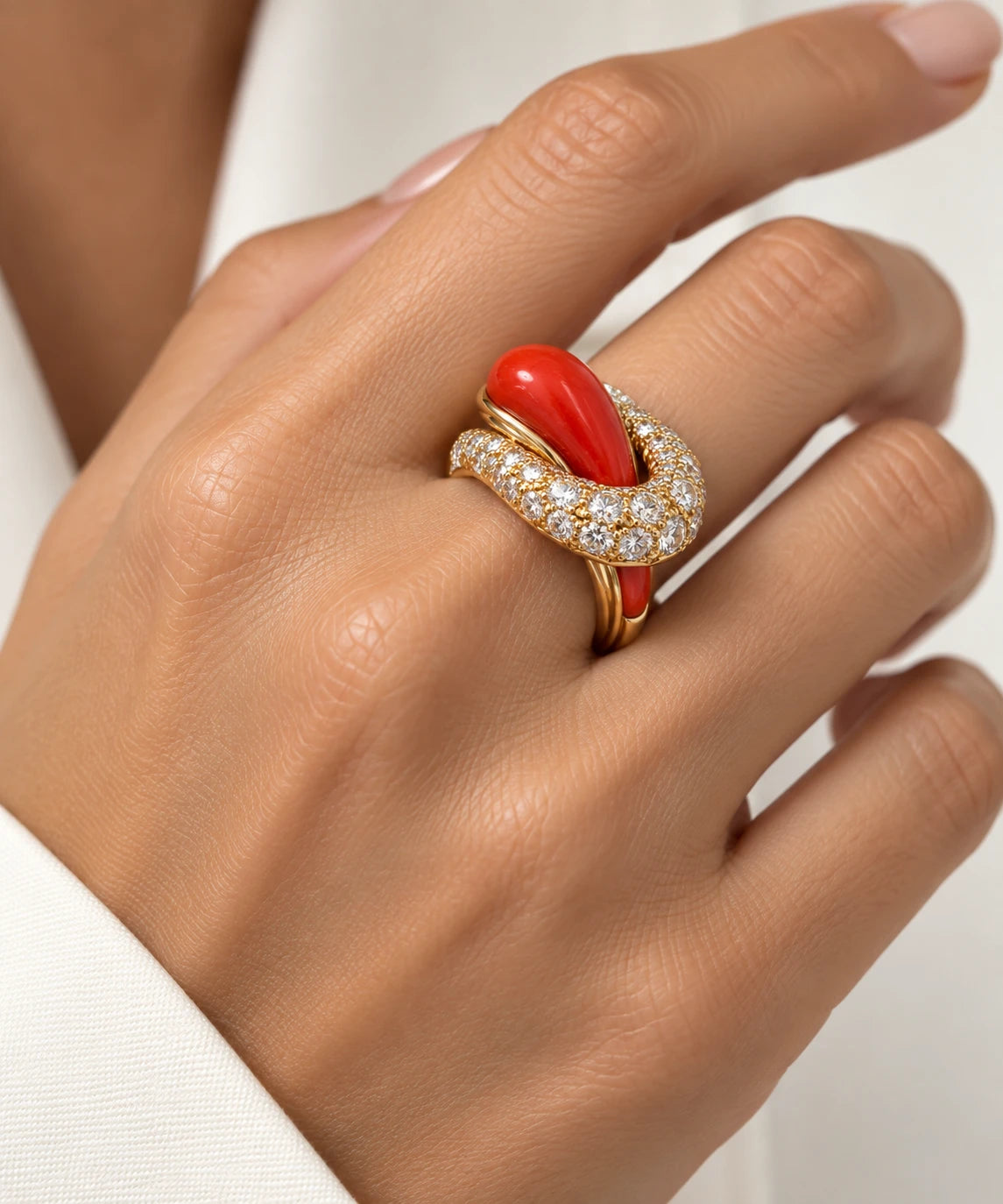 Bague or et Corail