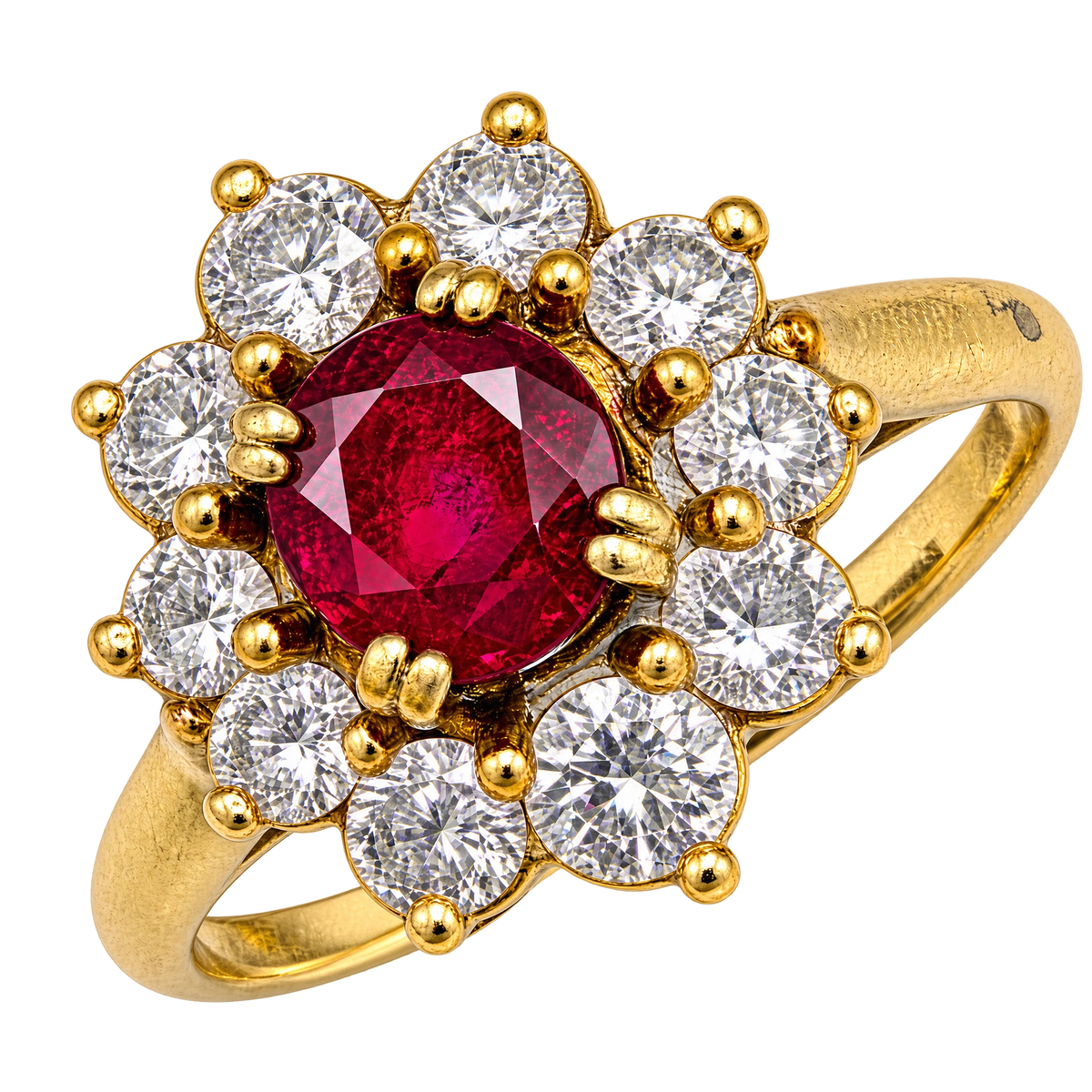 Bague or et Rubis diamants
