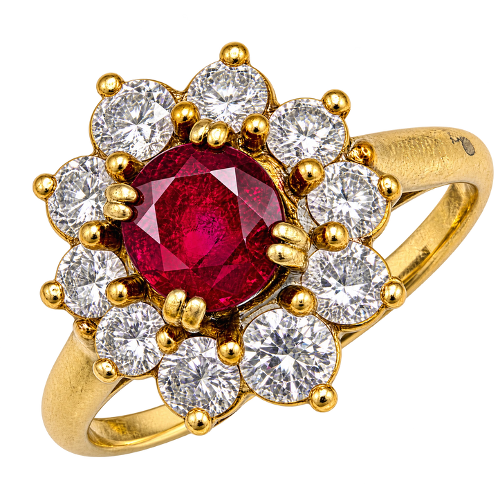 Bague or et Rubis diamants