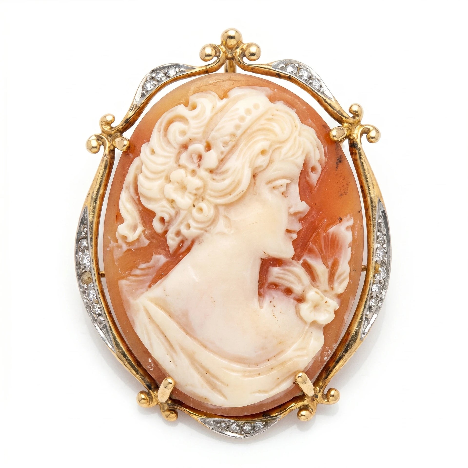 Broche or et Diamant pavage