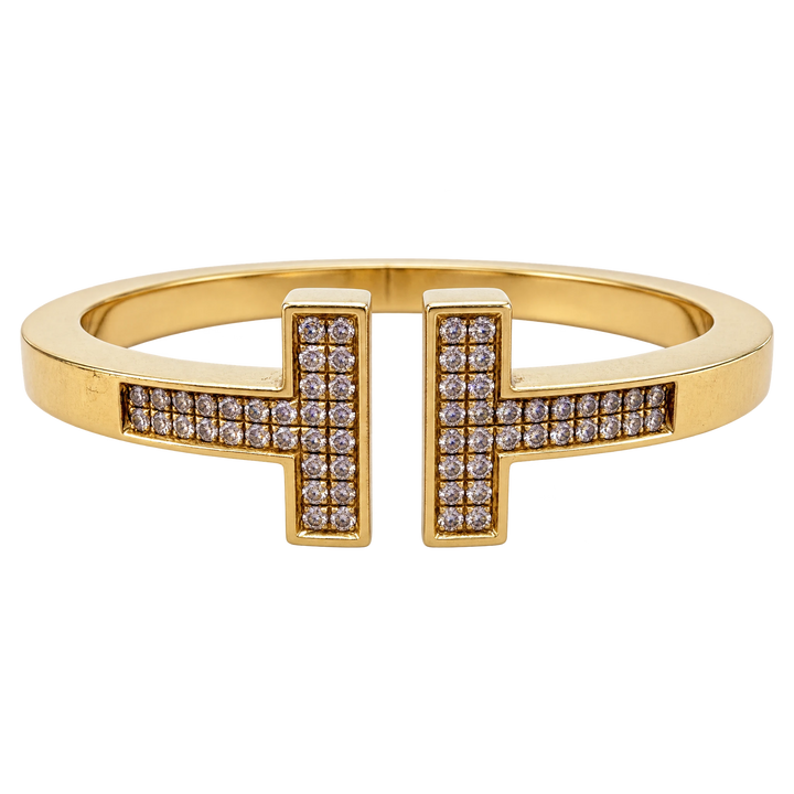 Tiffany & Co. Bracelet T square or et Diamant pavage