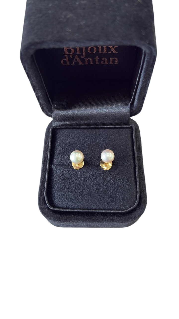 Boucles d'oreilles or et Perle de culture