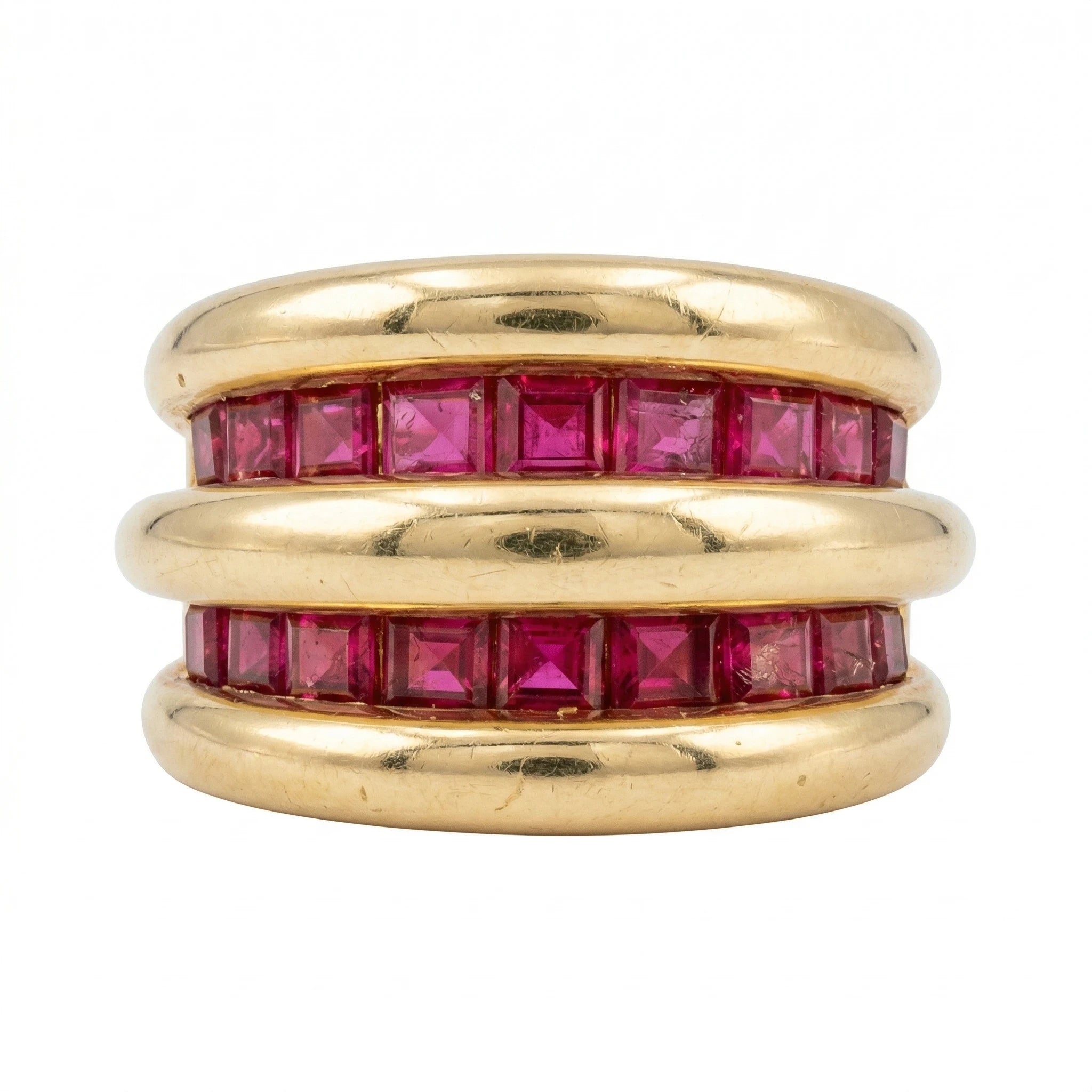 Bague Or jaune et Rubis