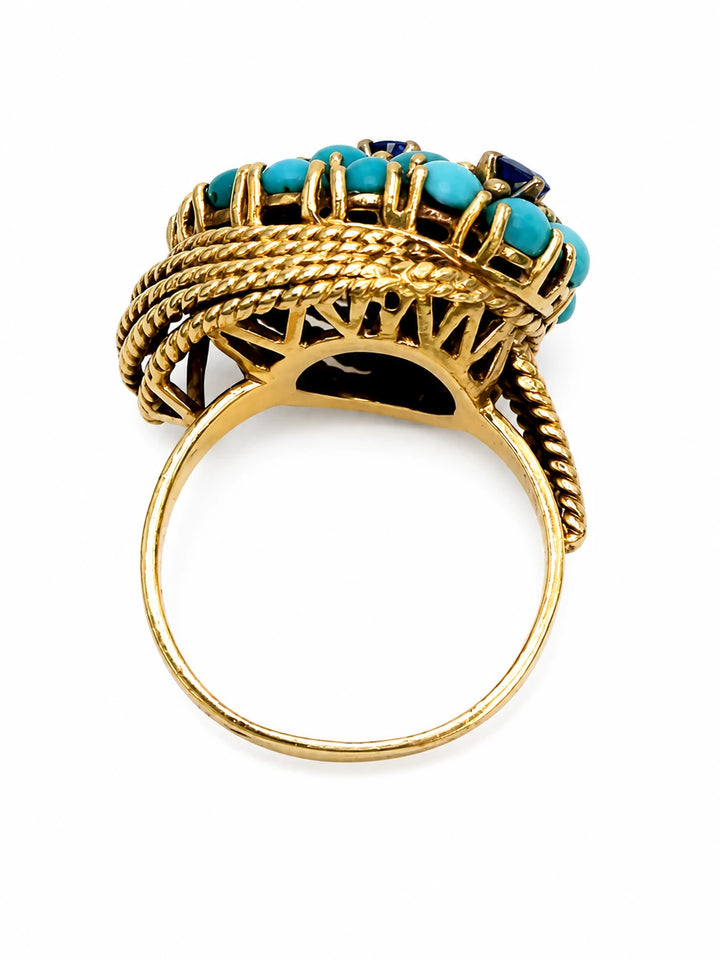 Bague Or jaune et Turquoise