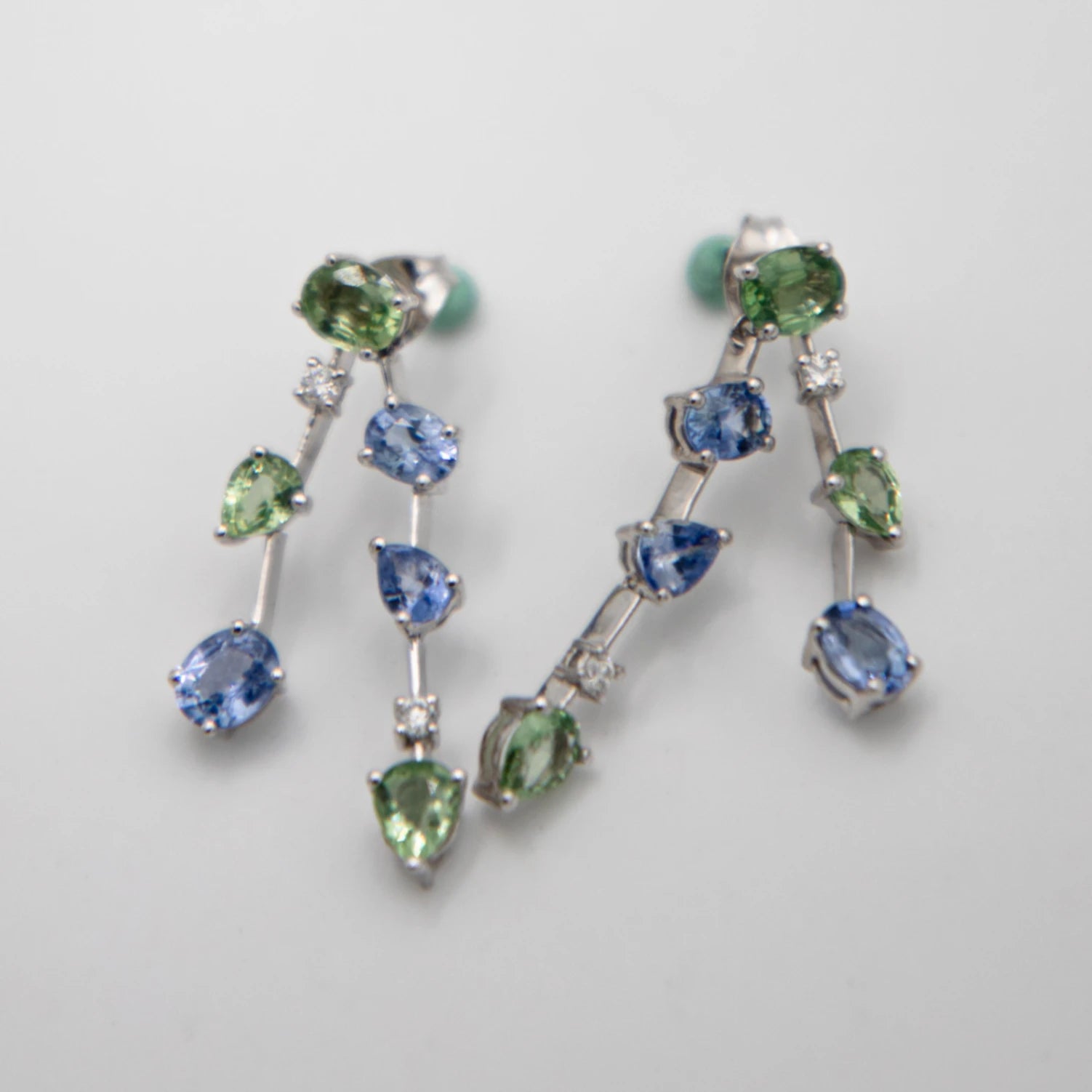 Boucles d'oreilles Or blanc et Saphir